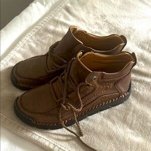 New Men's Brown Leather Boots